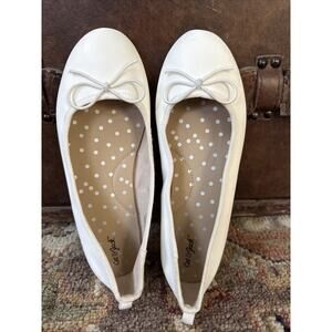 Cat And Jack Girls White Ballet Bow Flat Size 3